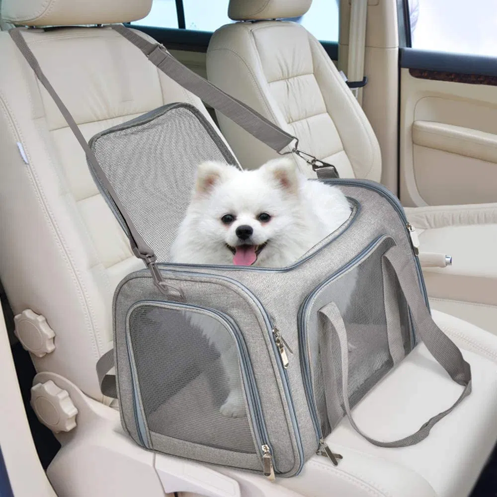 Factory Custom Portable Pet Outdoor Travel Soft Sided Foldable Breathable Small Dog Cat Bag