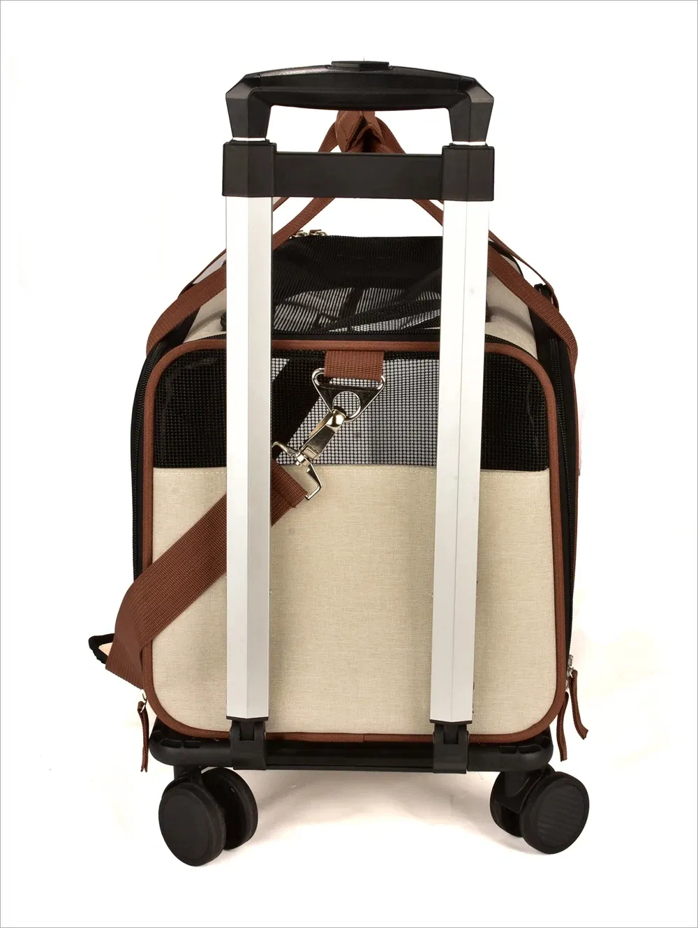 Pet Stroller with Detachable Carrier Pet Trolley Carrier with Wheels Expandable Bag