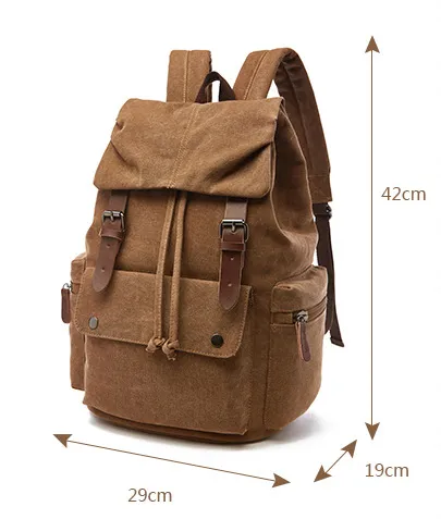Designer Retro Style Backpacks Durable Canvas Backpack Laptop 15 Inch