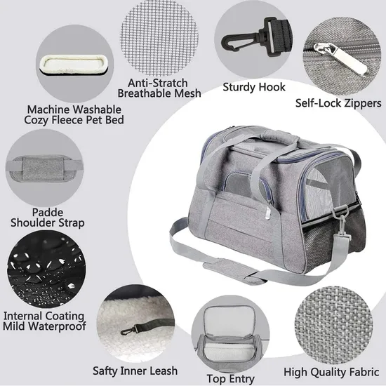 Pet Carrier Bag Hot Sale High Quality Durable Expandable Airline Approved Cat Bag Pet Cages Carrier for Travel