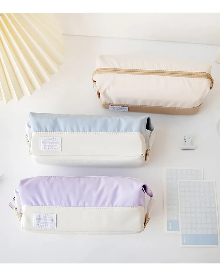 Large Capacity Stationery Bag School Supplies Storage Multifunctional Zipper Pencil Bag