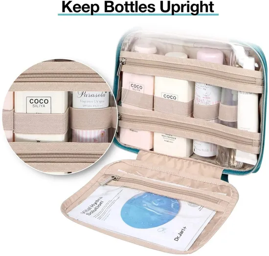Custom Toiletry Bag Hanging Travel Organizer Transparent Cosmetic Bag