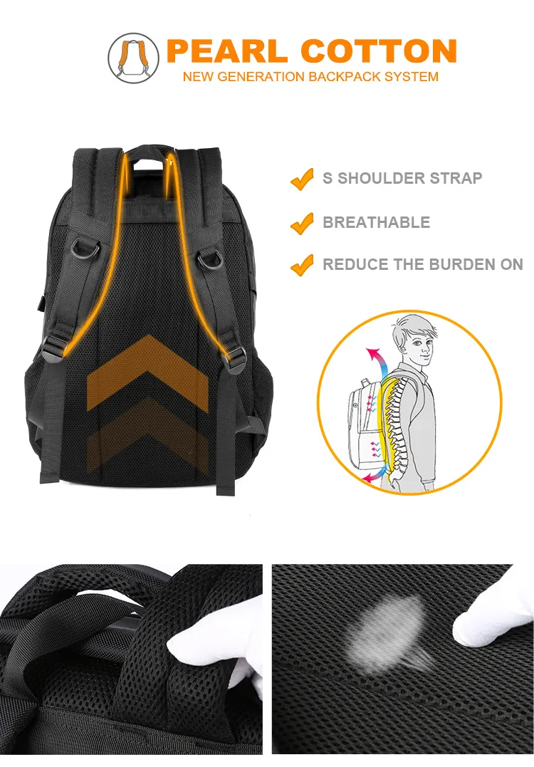Custom Zipper Travel Backpack 17 Inches Waterproof Outdoor Laptop Backpack