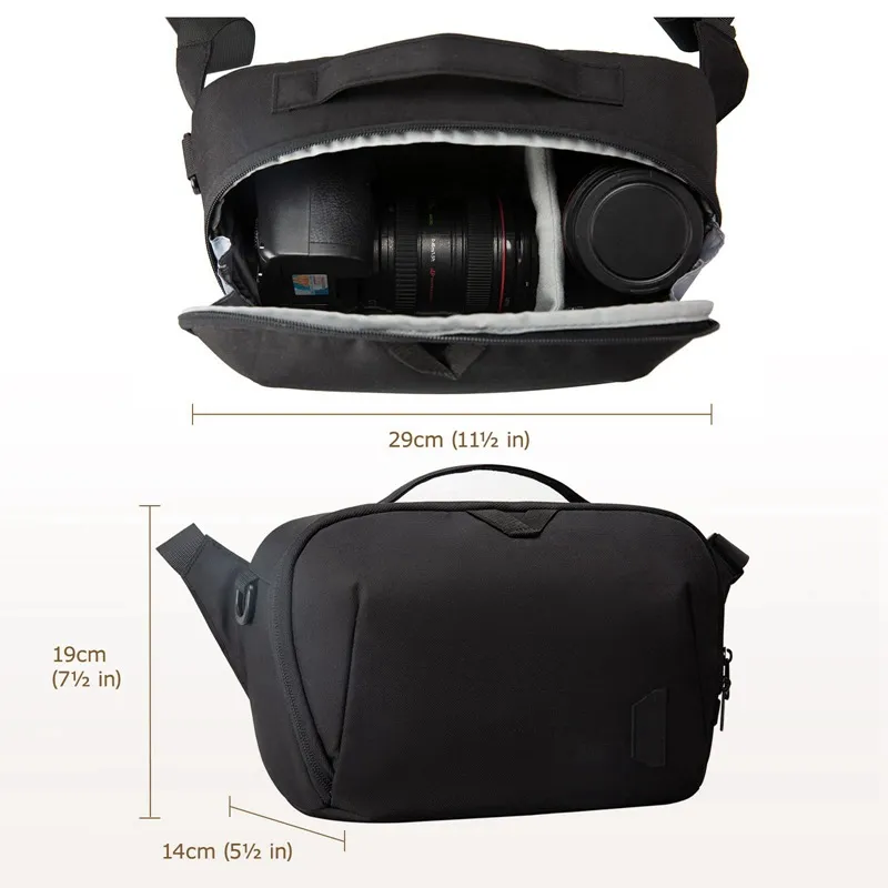 Digital SLR Camera Bag Waterproof Crossbody Camera Bag Shoulder Strap Anti-Theft Camera Shoulder Bag