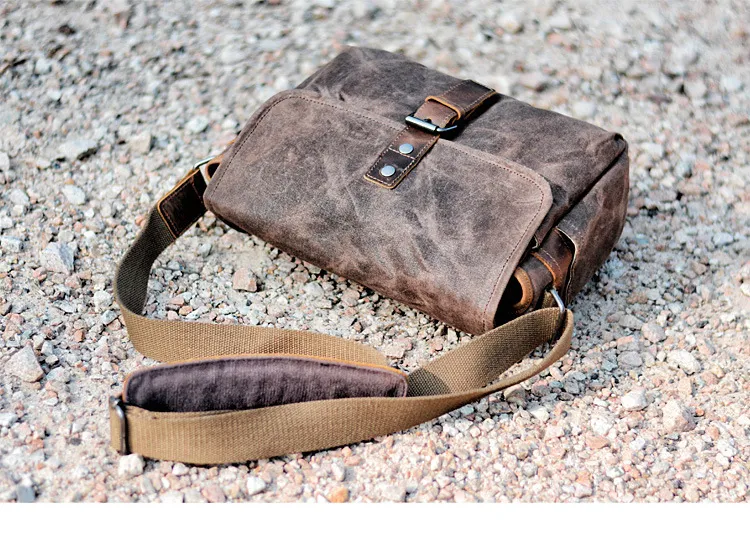 New Outdoor Photography Bag Digital SLR Professional Waterproof Oil Wax Canvas Camera Bag Micro Shoulder Bag
