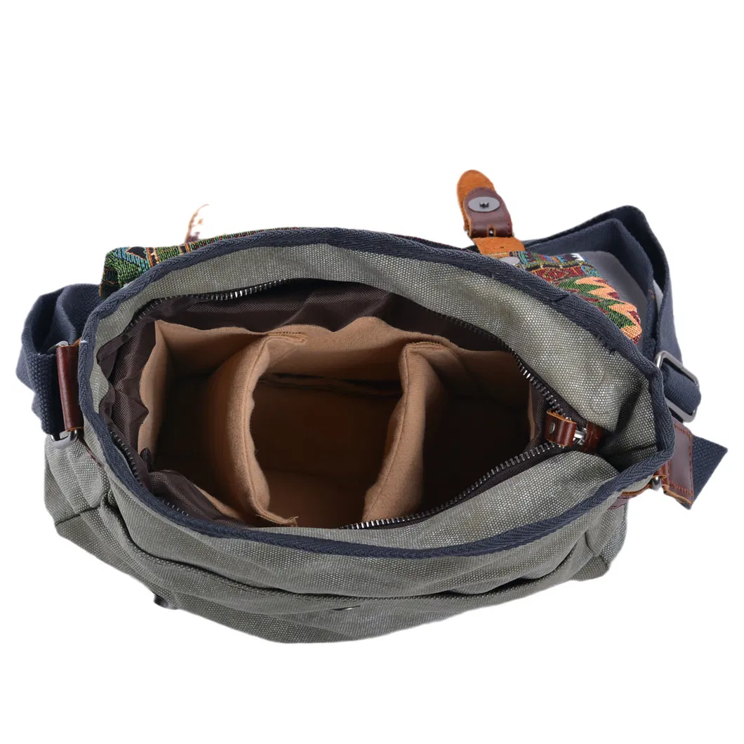 Ethnic Style DSLR Camera Bag Disassembly Inner Tank Photography Crossbody Bag Micro Monocular Cross Bag Drone Small Square Bag
