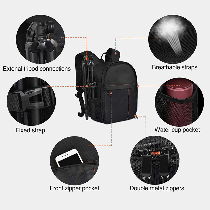 Small Outdoor Photography Bag Oxford Cloth SLR Digital Camera Backpack Leisure Travel Backpack