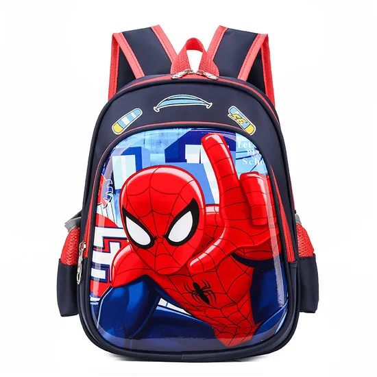 New 3D Elementary School Backpack Kindergarten Backpack Cartoon Ultraman Spider Man Children′s Backpack