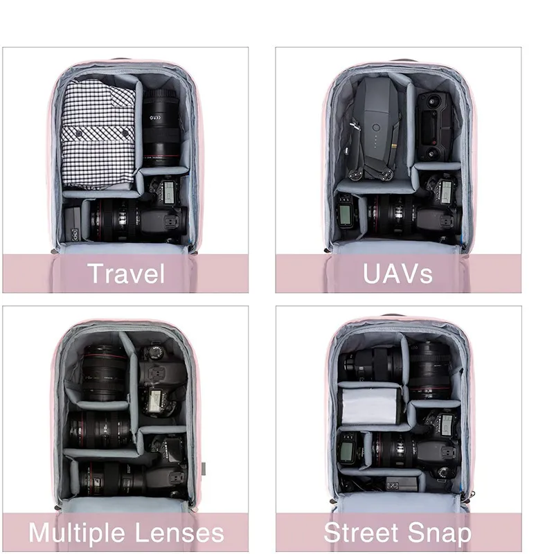 Fashion Travel PU Camera Backpack Women Large Backpack Leisure Outdoor Photography Equipment Storage Backpack