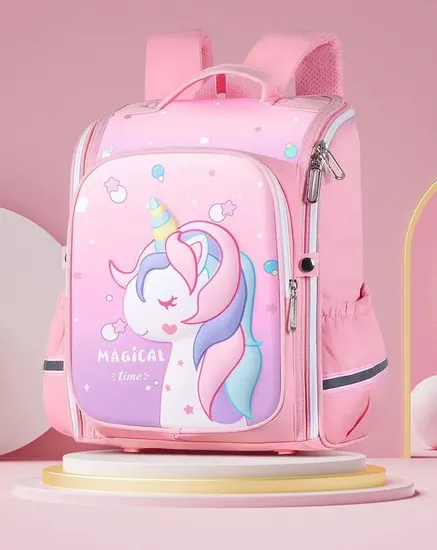 New Elementary School Student Astronaut Unicorn Love Smiling Face Integrated Hard Shell Backpack