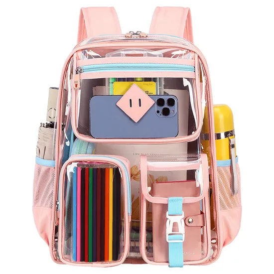 Transparent Backpack Waterproof Large Capacity Elementary School Backpack