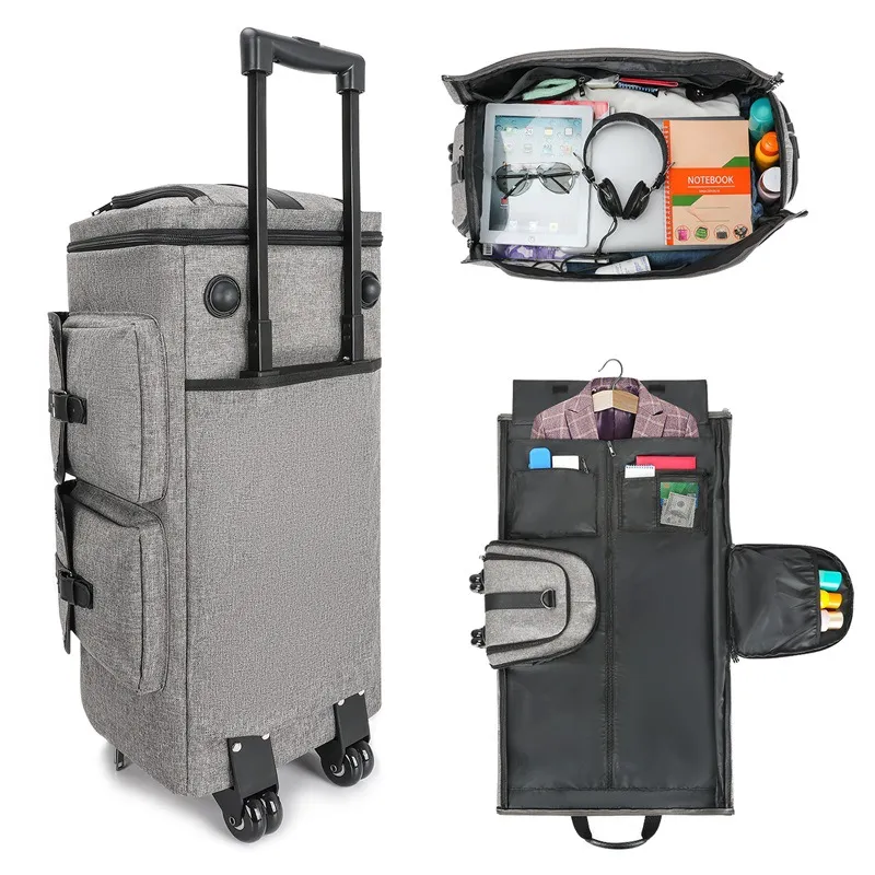 Hot Selling Travel Trolley Suit Bag Formal Carrying Crossbody Large Capacity Luggage Bag with Wheels