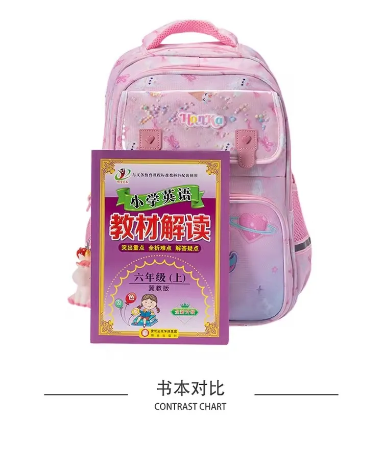 Elementary School Cartoon Fresh Girl Backpack for Grades 2 to 5 Spine Protection Backpack