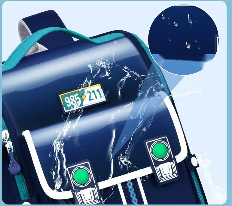 2024 Factory Customized Primary School Children&prime;s School Bag Backpack to Reduce Load Oxford Lightweight Water Splashing