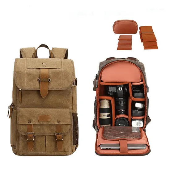 Outdoor Photography Bag Digital SLR Professional Waterproof Wax Dyed Canvas One Shoulder Camera Bag