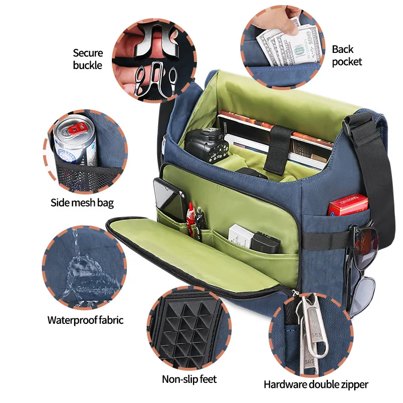 Customized SLR Camera Bag for Outdoor Travel Equipment Storage Shoulder Bag Digital Camera Bag