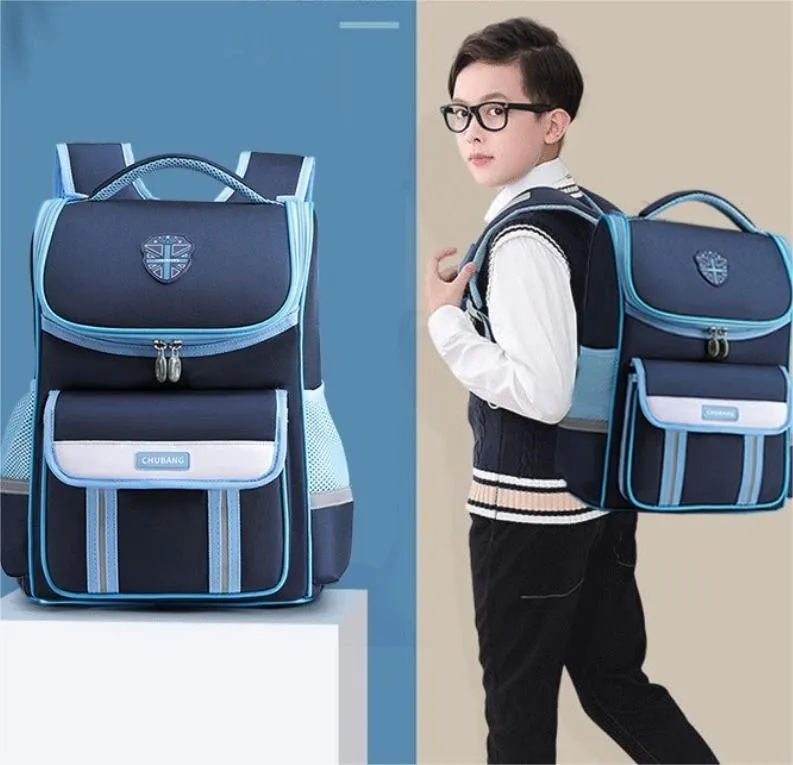 New Children&prime;s Backpack for Primary School Students Lightweight Large Capacity British Style Student Backpack