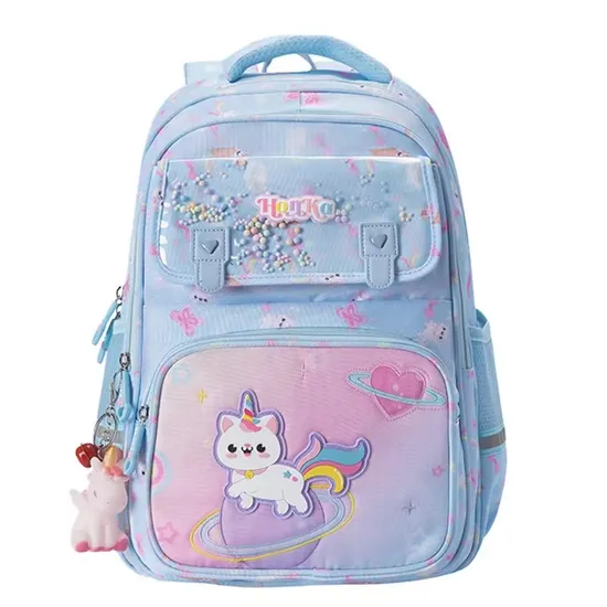 Elementary School Cartoon Girl Backpack Spine Protection Backpack with Multiple Compartments Large Capacity