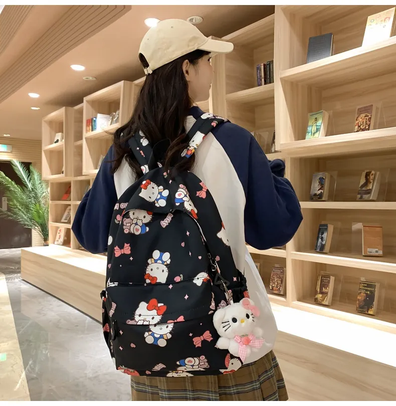 New Design Backpack for Girls with Printed Graffiti Large Capacity Splash Proof Lightweight Backpack