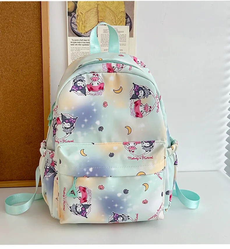 Primary School Backpack Starry Sky Large Capacity Nylon Full Print Cute New Kuromi Cartoon Creative Backpack