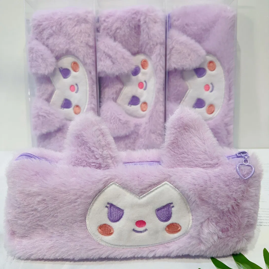 New Cartoon Large Capacity Plush Pen Bag Cute Pen Bag Stationery Bag Storage Bag