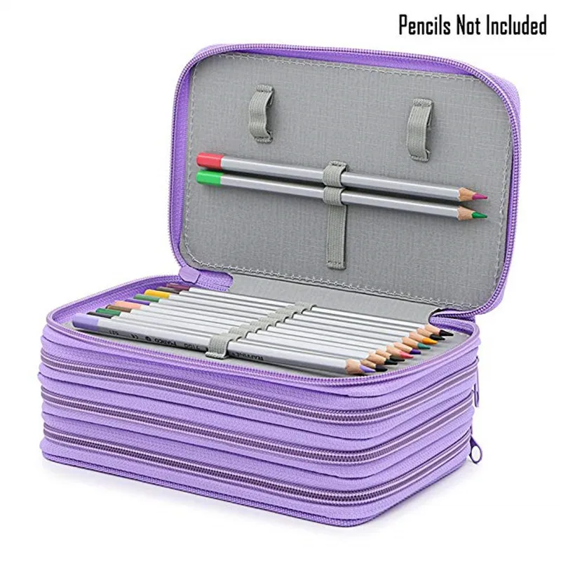 New 72 Color Pencil Case Student Large Capacity Pencil Case Art Painting Storage Bag Stationery Box