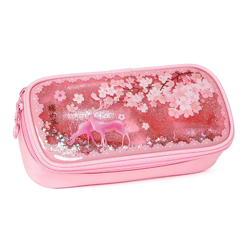 Flowing Sand Pencil Bag Unicorn Flamingo Male and Female Students Pencil Pouch