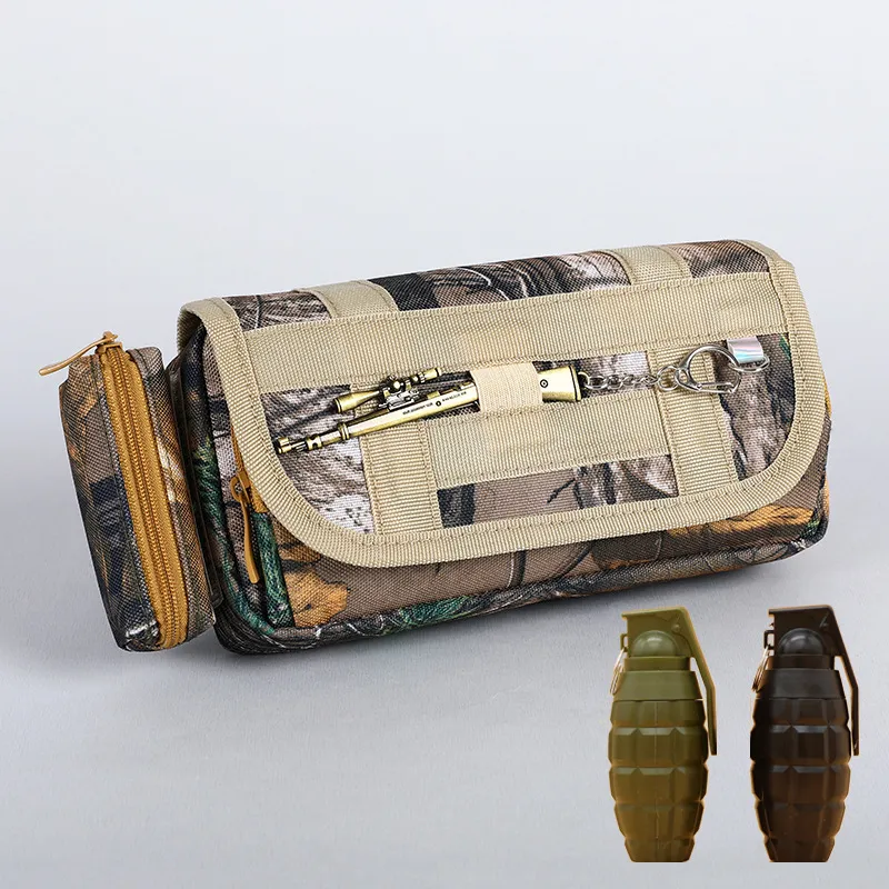Camouflage Pencil Case for School Student Pencil Case for Children Multi-Layer Pencil Case Pouch