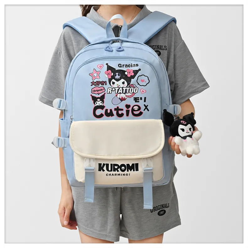 Kuromi&prime;s New Student Backpack with Large Capacity and Lightweight Oxford Cloth Printed Backpack