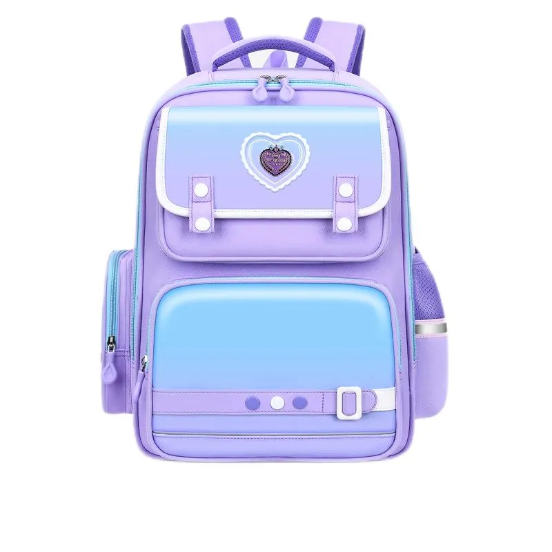 Primary School Backpack Reduces Burden PU Leather Spine Protector New Waterproof Backpack