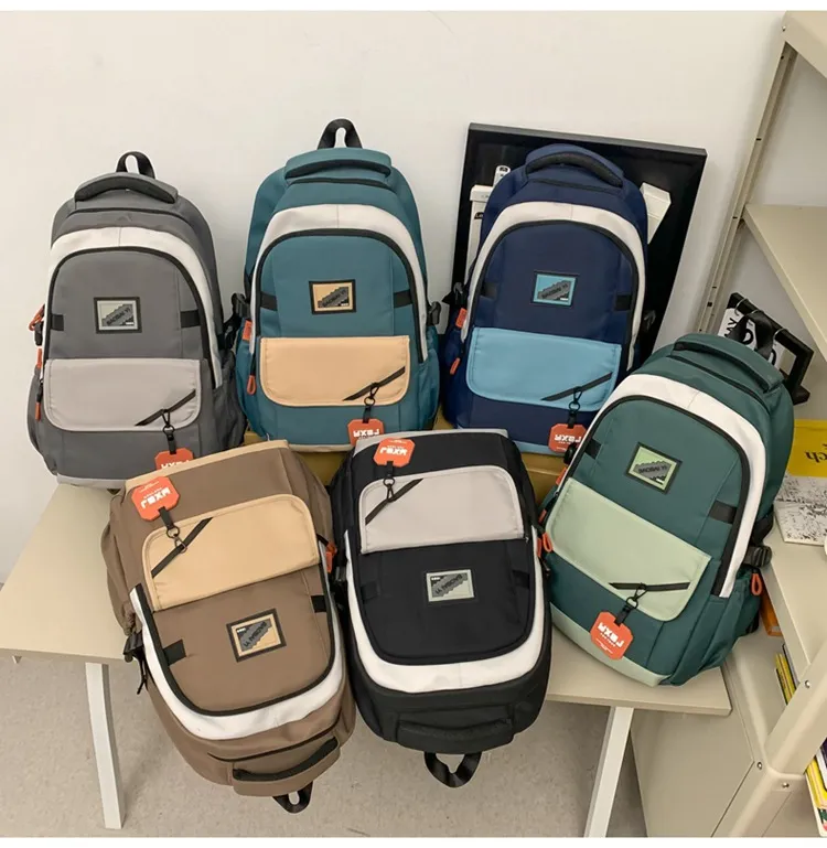 New Junior High School Backpack for Boys and Girls Travel Backpack for Reducing Burden and Spine Protection