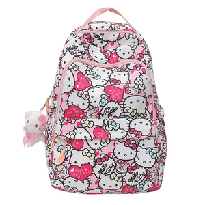 New Backpack Student Cute Cartoon Large Capacity Nylon Lightweight Backpack