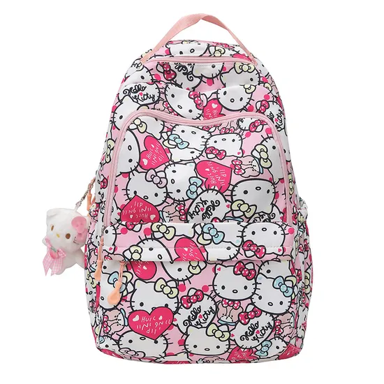 New Backpack Student Cute Cartoon Large Capacity Nylon Lightweight Backpack