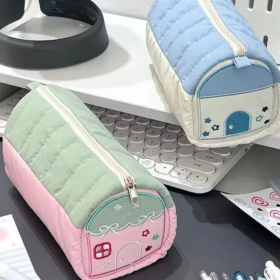 Multi Functional Pen Bag Large Capacity Storage Bag Embroidered Stationery Box