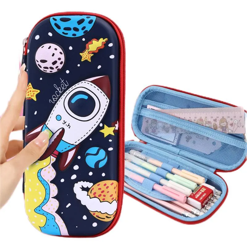 Wholesale Large Capacity 3D Stationery Case Waterproof Pencil Boxes for Primary School Students