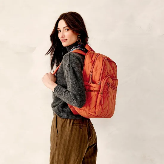 Embroidered Double Shoulder Backpack 2024 New Cotton Clip Student Cotton Cloth Backpack