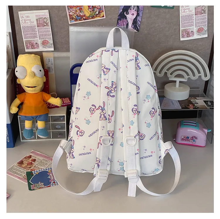 New Student Cute Backpack Nylon Cartoon Large Capacity Multi Color Lightweight Backpack
