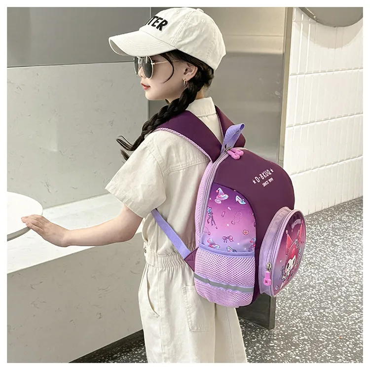New Children&prime;s Cartoon Fashion School Bag with Large Capacity and Lightweight Nylon Melody Kindergarten Backpack