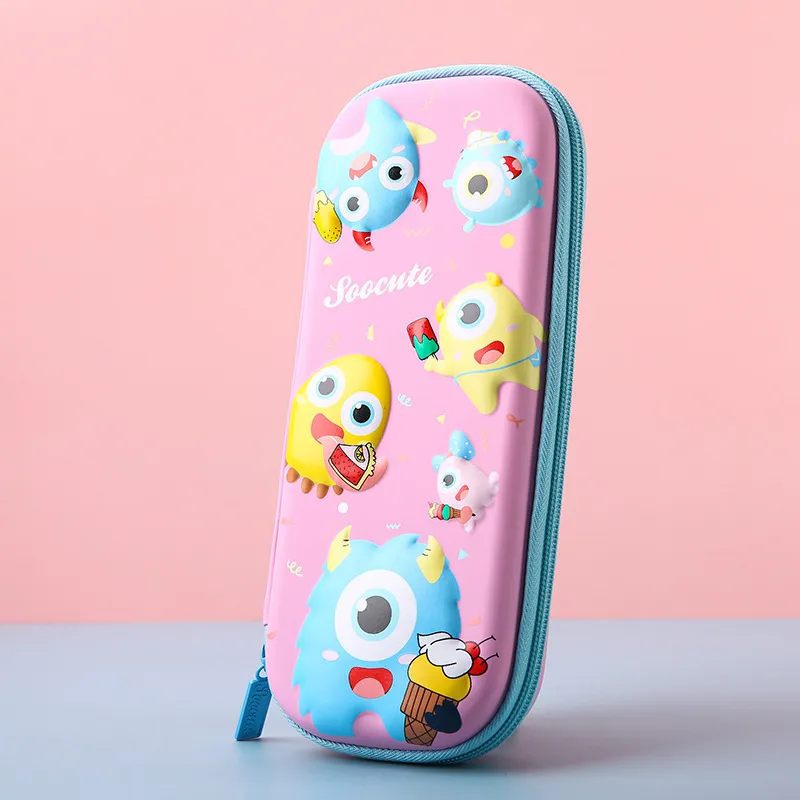 Cartoon 3D Pencil Case for Elementary School Students, Large Capacity Stationery Box, Pencil Case