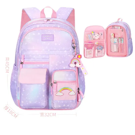 New Primary School Student Backpack Cute Princess Large Capacity Spinal Protection Waterproof Backpack