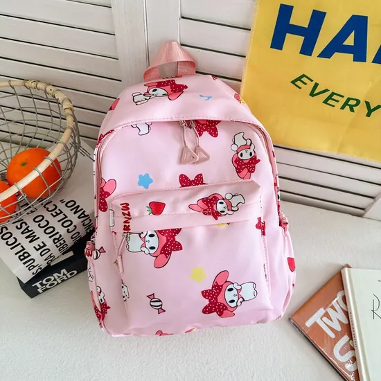 New Children′s Cartoon Cute School Bag Lightweight and Large Capacity Nylon Kindergarten Kuromi Backpack