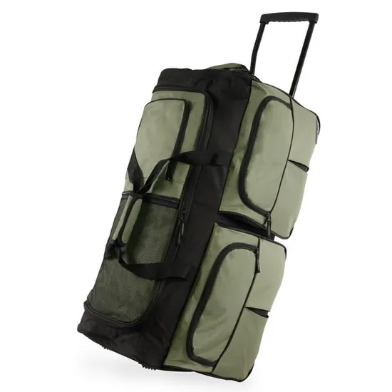 Unisex Polyester Duffel Travel Bag with Zipper Closure Stylish National Style for Business Travel Trips