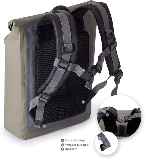 Roll-Top Waterproof Bicycle Backpack Messenger Backpack 15 Inch Laptop