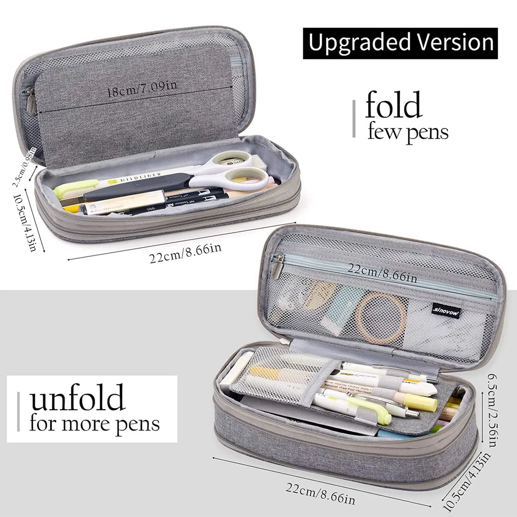 Zipper Stationery Organizer Bag Pencil Case Pen Pouch Bag for School Student