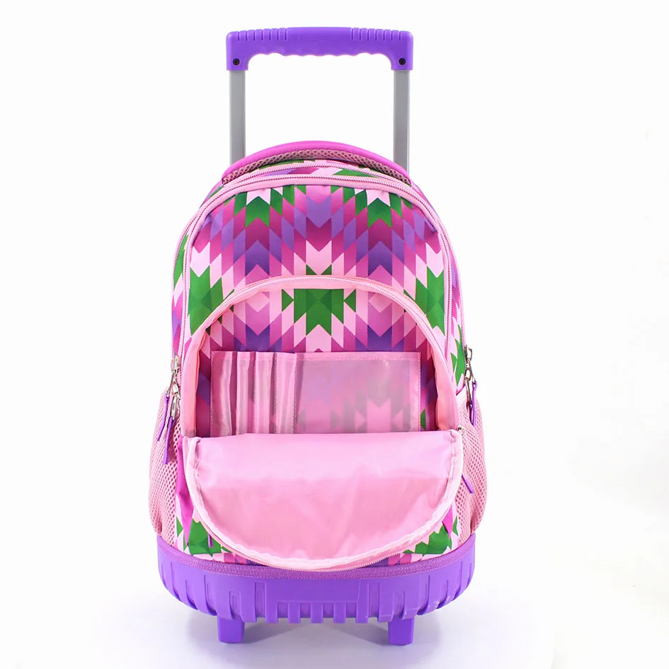 High Quality Fashion Printed Trolley Bag Multicolor Backpack OEM Printed Shopping Trolley Bag for Girls