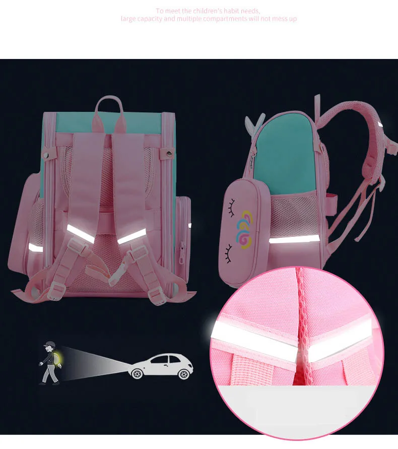 High Quality Backpack Unicorn Children&prime;s School Bags Children Backpack Convenient Travel Removeable Trolley Bag for Girls