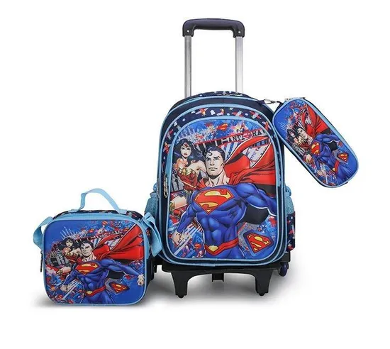 High Quality Wheeled Backpack Travel School Bag Set School Bag with Lunch Bag