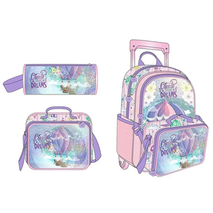 Wholesale Children′s School Bag with Lunch Bag and Pencil Case Custom 3 in 1 Kids School Trolley Backpack Set