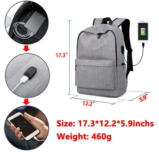 School Backpack Waterproof Schoolbags Durable Book Bag College Bag Student Laptop School Backpack with USB