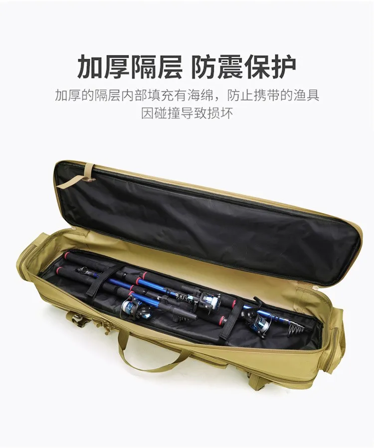 Factory Customized Multifunctional Fishing Gear Bag Three-Layer Large Capacity Sea Rod Bag